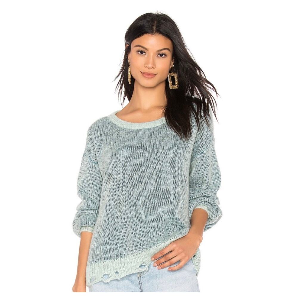 Splendid Marina Distressed Wool/Mohair Sweater in Seafoam (Size M)